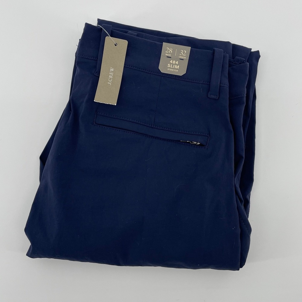 J.Crew 484 Slim Stretch Tech Pant Navy Blue 28x32 NEW
